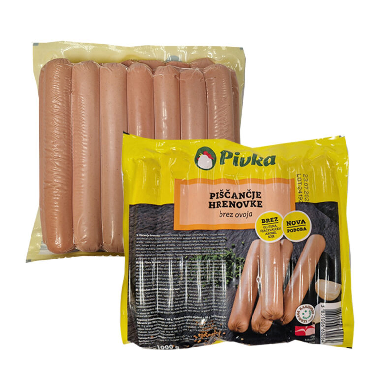 Hrenovke pileće 65g bez ovoja Pivka