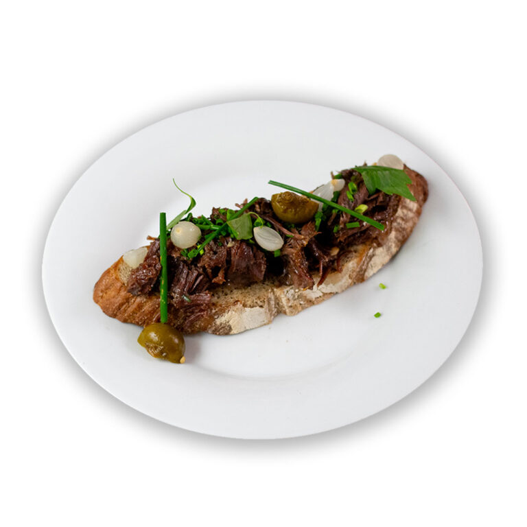 Trgana govedina pulled beef sous vide, Poldetove mesnine