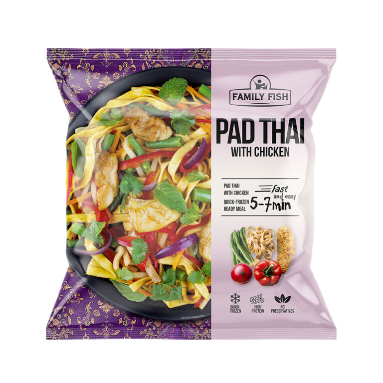 Pad thai tjestenine s piletinom i povrćem, Family Fish, 500 g, sm